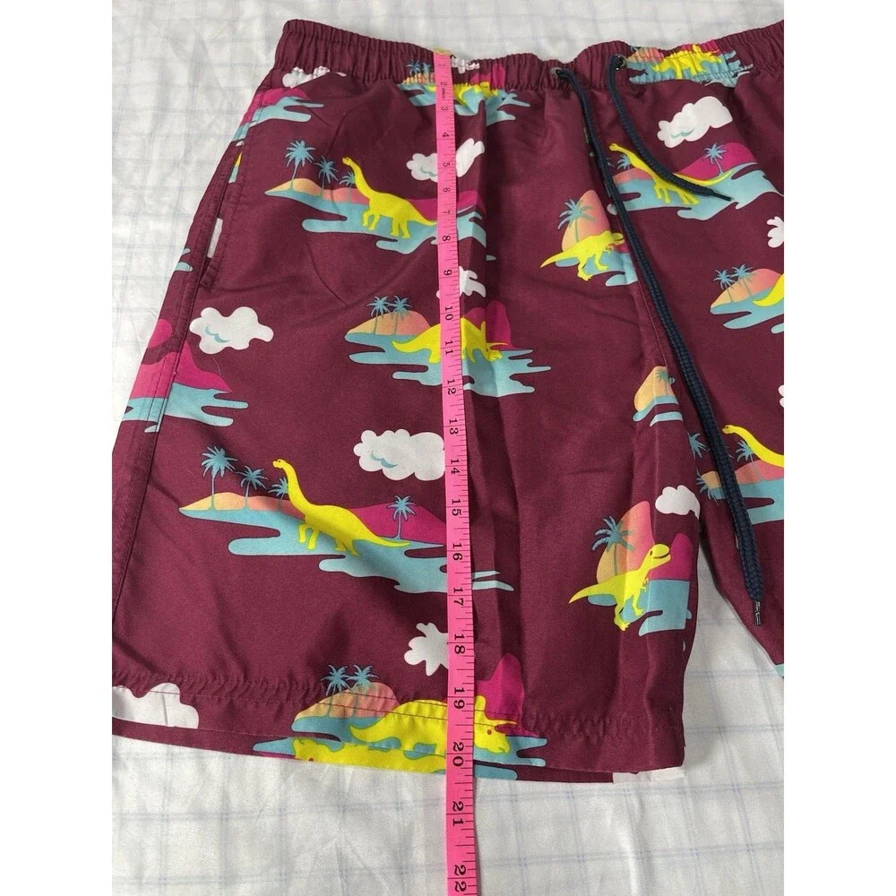 U.S. Surf Club Men's Dinosaur Print Swim Trunks - Size XL